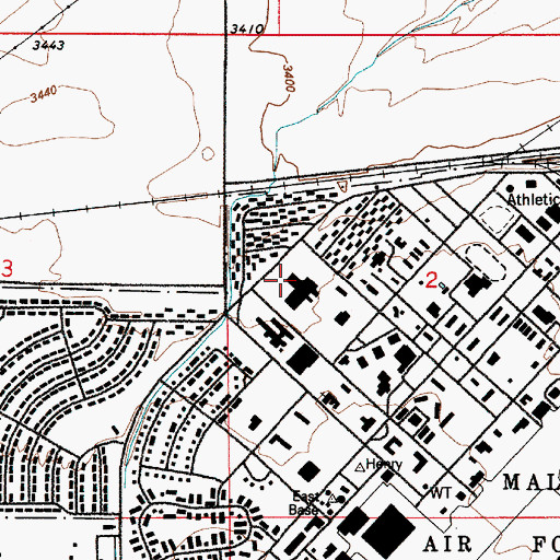 Topographic Map of Malmstrom Air Force Base Medical Clinic, MT
