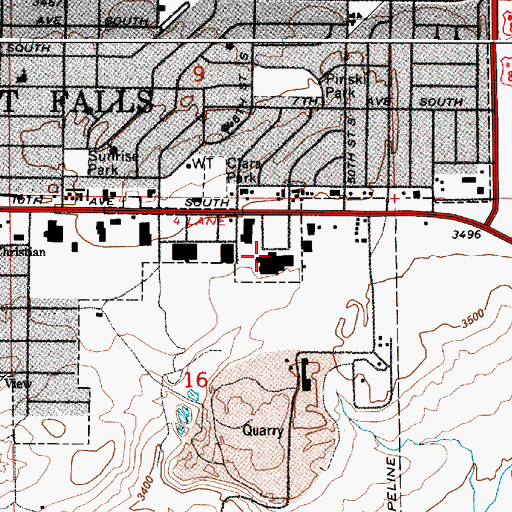 Topographic Map of Agri-Village Shopping Center, MT