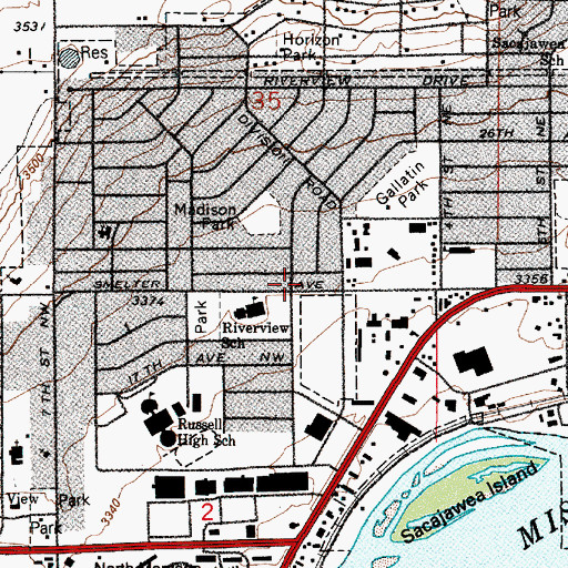 Topographic Map of Smelter Avenue Market, MT