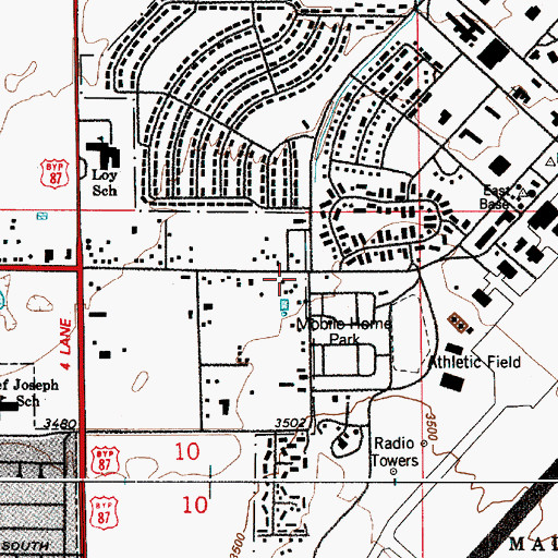 Topographic Map of Malmstrom Air Force Base Museum, MT