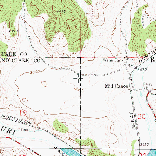 Topographic Map of River Canyon RV Park, MT