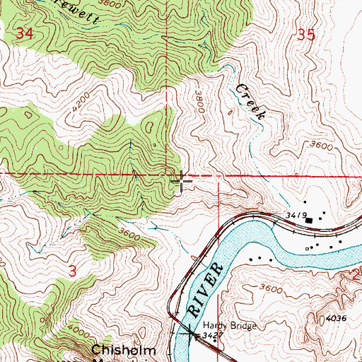 Topographic Map of Missouri Inn Campground, MT