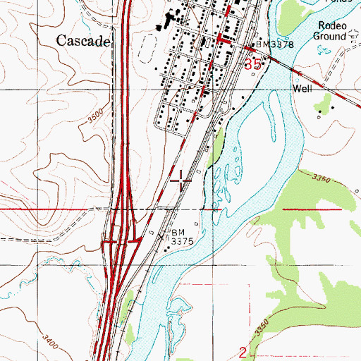 Topographic Map of Yucca Golf Club, MT