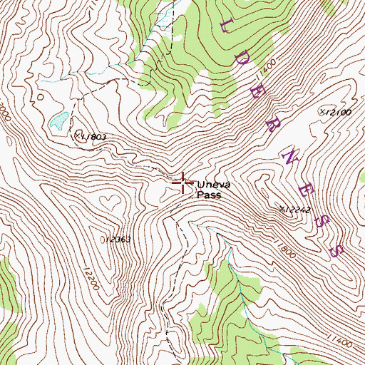 Topographic Map of Uneva Pass, CO