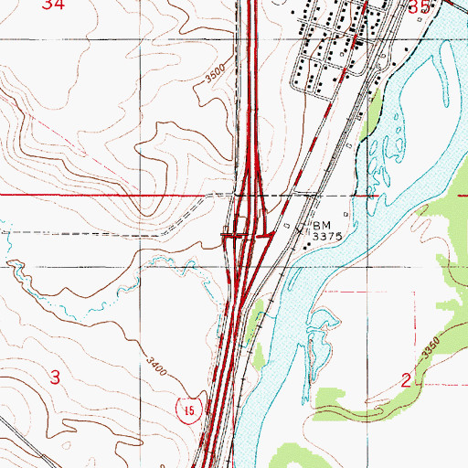 Topographic Map of Interchange 254, MT