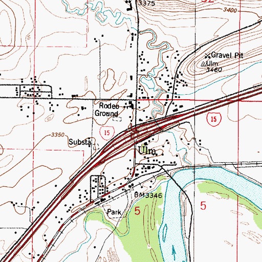 Topographic Map of Interchange 270, MT