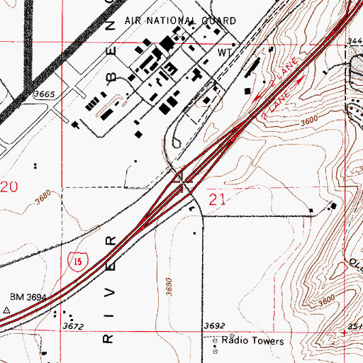 Topographic Map of Interchange 277, MT