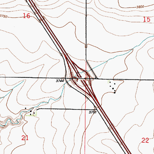Topographic Map of Interchange 297, MT