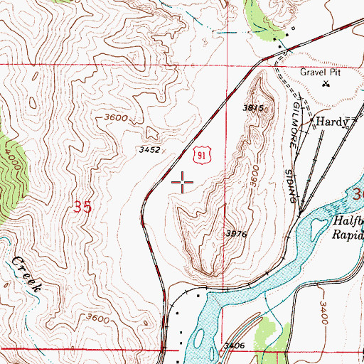 Topographic Map of Saint Peters Mission Historical Marker, MT
