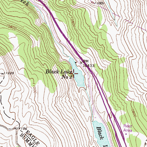 Topographic Map of Black Lake Number 2, CO
