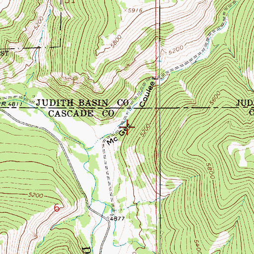 Topographic Map of Dry Fork Road Cemetery, MT