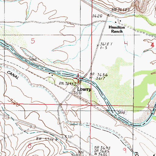 Topographic Map of Sun River Bridge, MT
