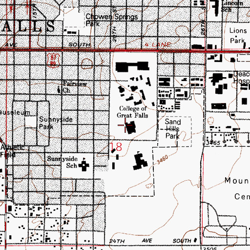 Topographic Map of McLaughlin Center, MT