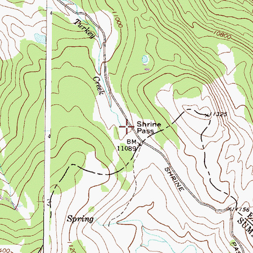Topographic Map of Shrine Pass, CO