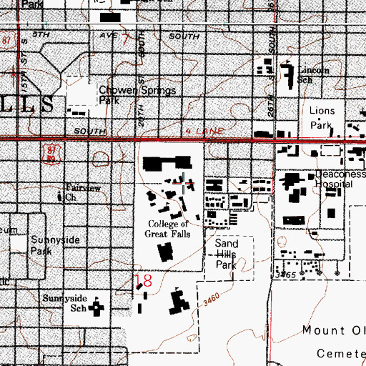 Topographic Map of Emily Hall, MT