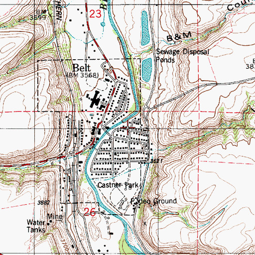 Topographic Map of Valley Baptist Church, MT