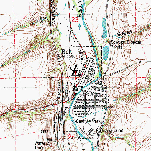 Topographic Map of Saint Marks Catholic Church, MT