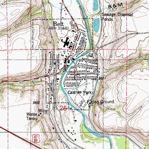 Topographic Map of Montclair United Methodist Church, MT