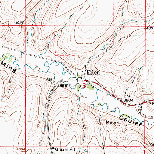 Topographic Map of Saint Francis Xavier Church (historical), MT