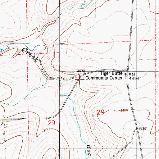 Topographic Map of Neil Creek School (historical), MT