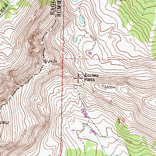 Topographic Map of Eccles Pass, CO