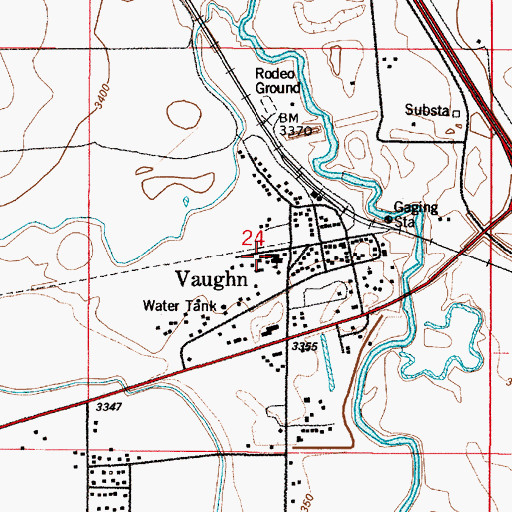 Topographic Map of Vaughn School, MT