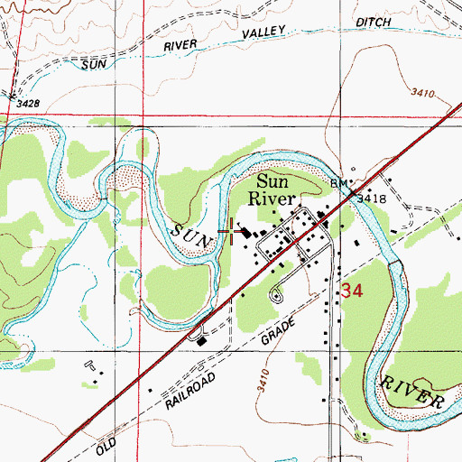 Topographic Map of Sun River Middle School, MT