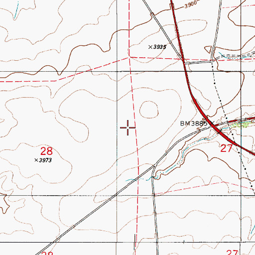 Topographic Map of Fort Ponderosa RV Park, MT