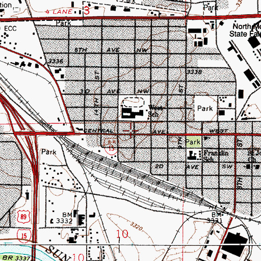 Topographic Map of L'n Eve Travel Trailer Park, MT