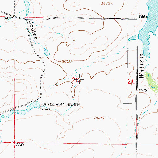 Topographic Map of Willow Creek School (historical), MT