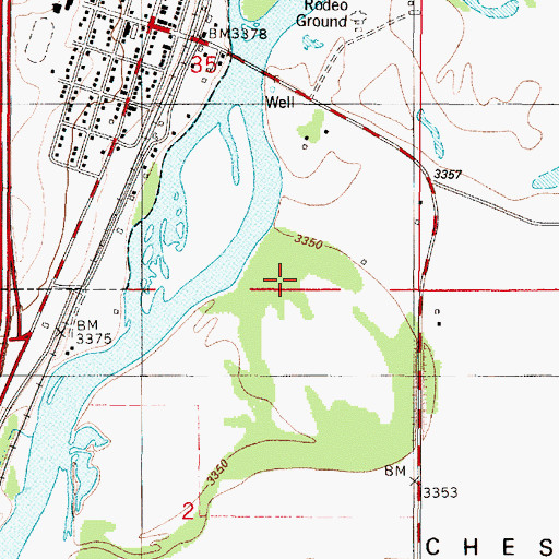Topographic Map of Saint Clair School (historical), MT