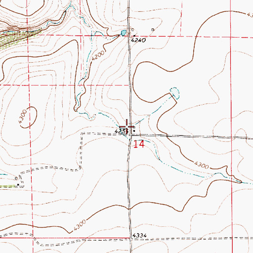 Topographic Map of New Century School (historical), MT