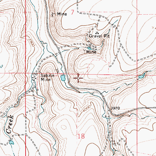 Topographic Map of Cottonwood School (historical), MT
