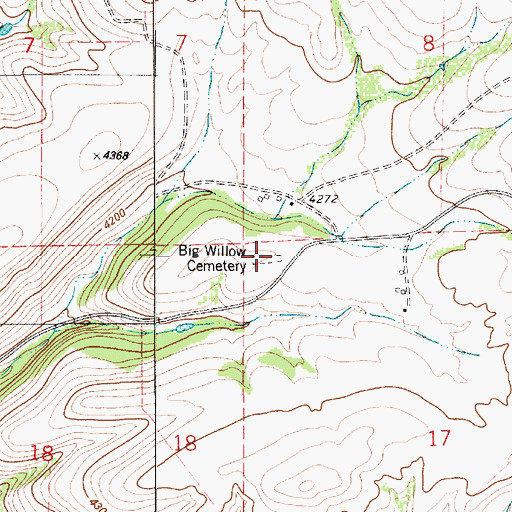 Topographic Map of Big Willow School (historical), MT