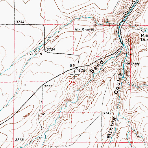 Topographic Map of Shack Town School (historical), MT