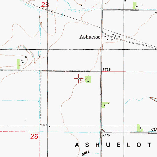 Topographic Map of Blackfoot Coulee School (historical), MT