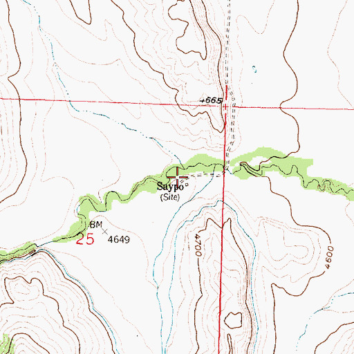 Topographic Map of Saypo School (historical), MT