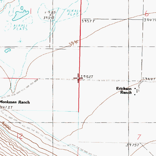 Topographic Map of Rowland School (historical), MT