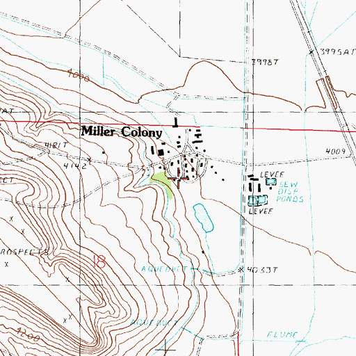 Topographic Map of Miller Colony School, MT