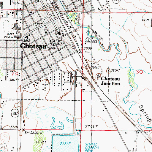 Topographic Map of New Song Assembly of God Church, MT