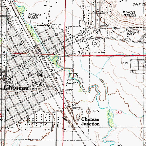 Topographic Map of United Methodist Church, MT
