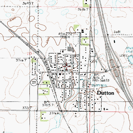 Topographic Map of Saint Williams Catholic Church, MT