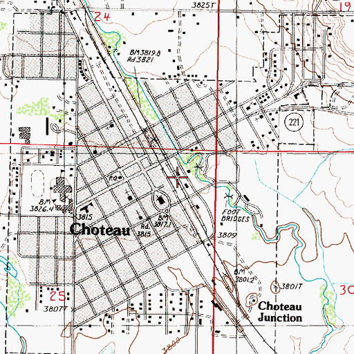Topographic Map of General Mills Incorporated Elevator, MT