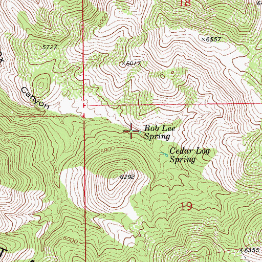 Topographic Map of Bob Lee Spring, AZ