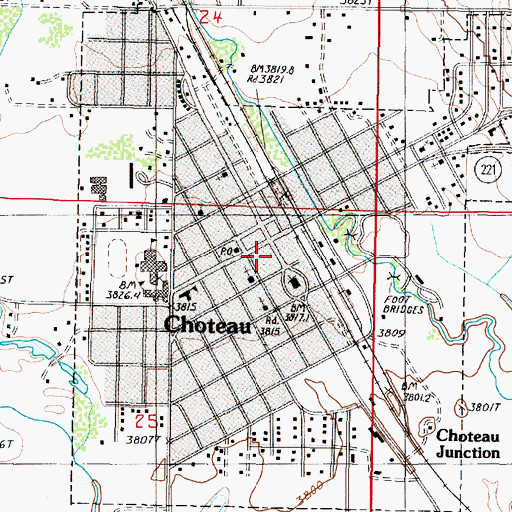 Topographic Map of Teton Nursing Home, MT