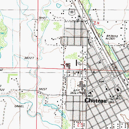 Topographic Map of Teton Medical Center, MT