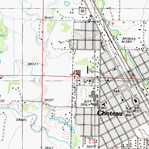 Topographic Map of Teton Medical Center Nursing Home, MT