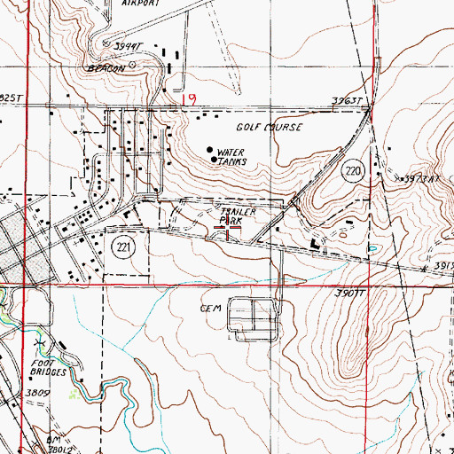 Topographic Map of Choteau KOA Kampground, MT