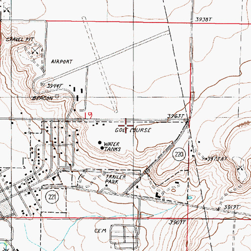 Topographic Map of Choteau Country Club, MT