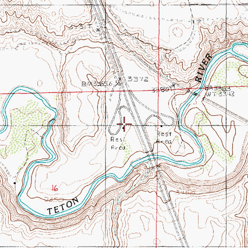 Topographic Map of Dutton Rest Area, MT